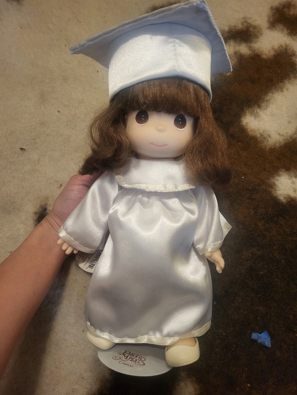 Precious Moments Graduation Doll in White Cap and Gown - Brunette